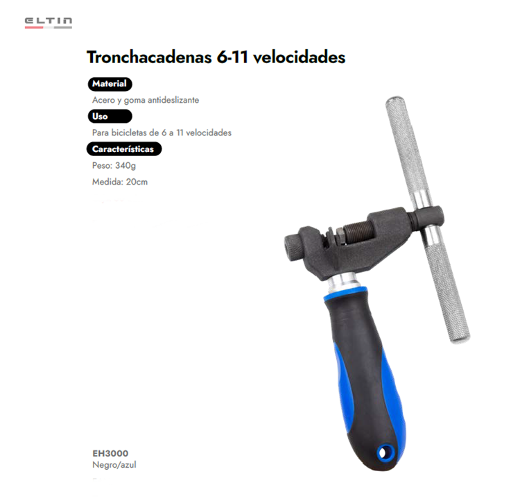 TRONCHACADENAS BICICLETA ELTIN 6-11 V NEGRO AZUL